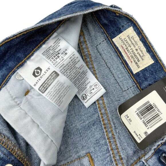 NWT LEVI'S Premium 501 Original High Rise Straight Leg Jean Sz 24 Hits Different - Picture 8 of 11